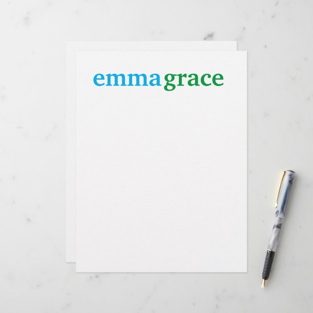 Membrete Bloc de notas monogramado personalizado (Anverso/Reverso In Situ)