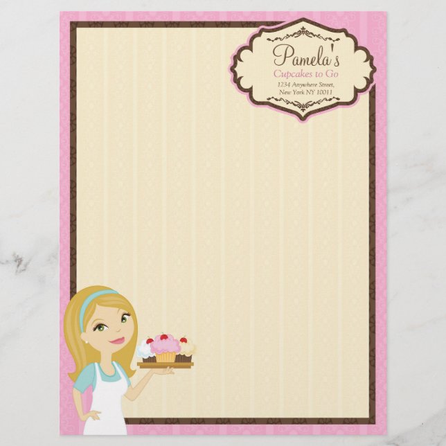 Membrete Blonde Baker Cupcake D12 Letterhead 3 (Anverso)