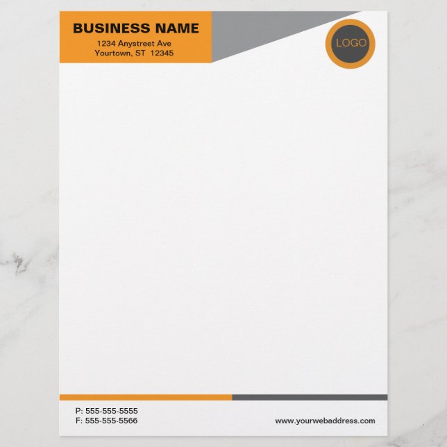 Membrete Bloques de color naranja y gris (Anverso)