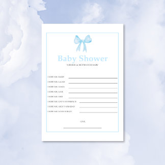 Membrete Blue Baby Shower Hopes & Wishes for Baby – Print