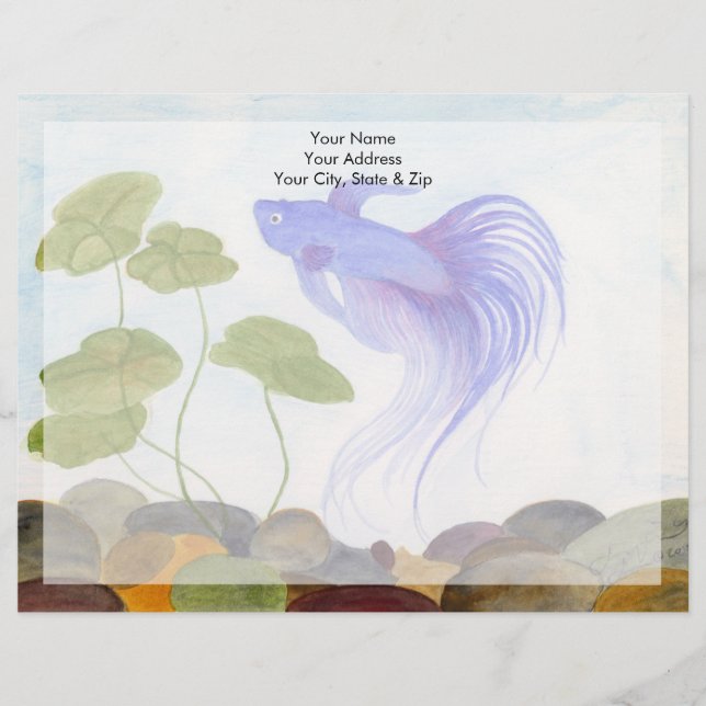 Membrete Blue Betta Fish (Anverso)