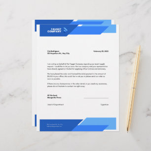 Membrete Blue Formal Company Letterhead