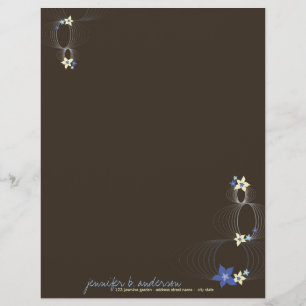 Membrete Blue Plumeria Frangipani Moda de flores Ikebana Ze