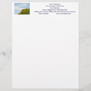 Membrete Blue Sky Letterhead Hillside Meadow Poppies