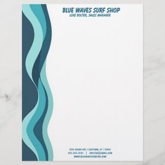 Membrete Blue Waves Border Surf Ocean Water Spa