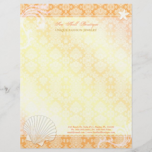 Membrete Boda de la Shell del Mar Oceanfront (Anverso)