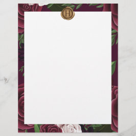 Membrete Boda floral de ciruela real musa medieval Fantasy 