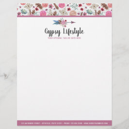 Membrete Bohemio rústico elegante de la acuarela de la