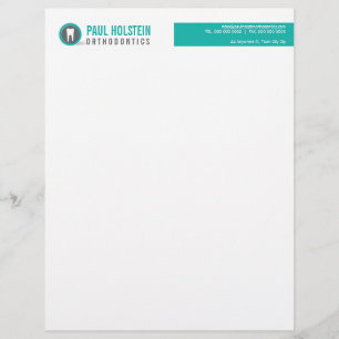 Membrete BOLD DENTIST LETTERHEAD : jade de logotipo moderno