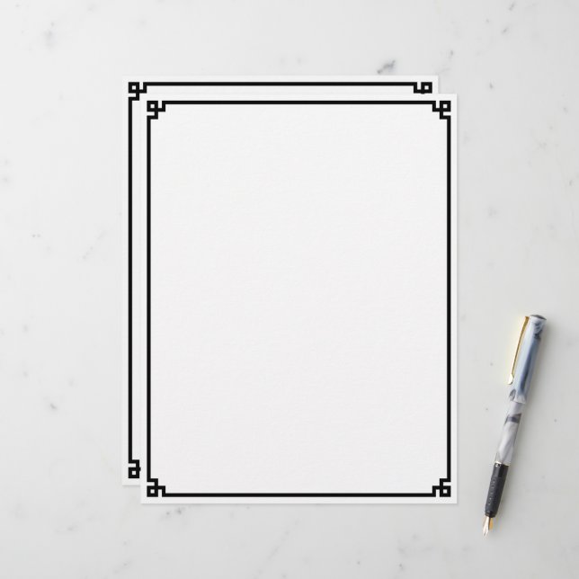 Membrete Borde de clave griega negro (Anverso/Reverso In Situ)