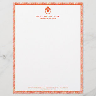 Membrete Borde del Naranja del logotipo del apodo de la pue