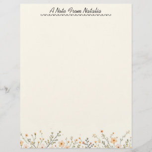 Membrete Borde floral Pastel