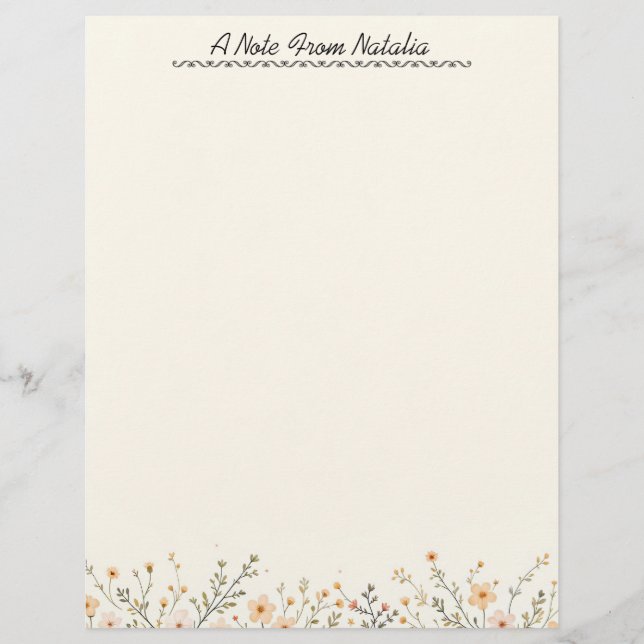 Membrete Borde floral Pastel (Anverso)
