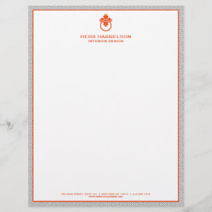 Membrete Borde gris/Naranja del logotipo del apodo de la pu