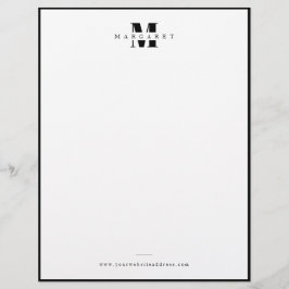 Membrete Borde negro sólido negrita Letra simple monograma