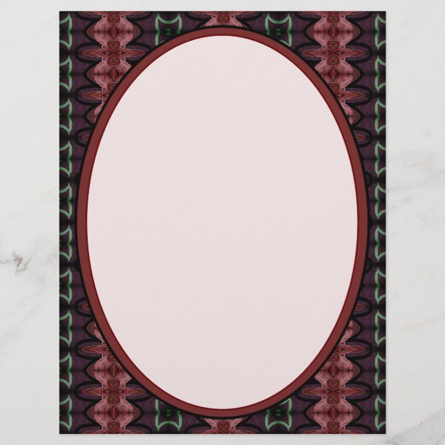 Membrete Borgoña con rosa (Anverso)