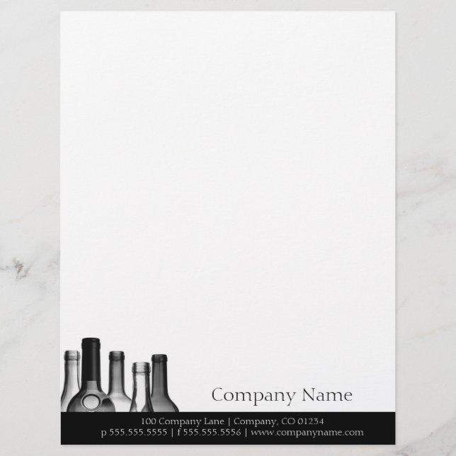 Membrete Botellas de vino Letterhead Profesional (Anverso)