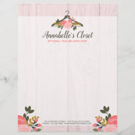 Membrete Boutique color de rosa floral de la moda del