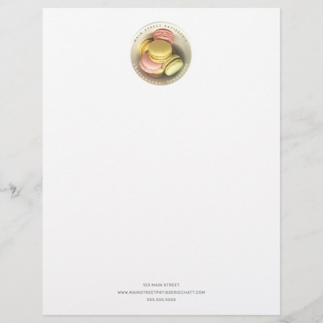 Membrete Bowl De Macarons Food Business Patisserie (Anverso)