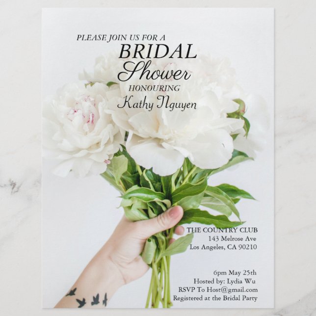 Membrete Bridal Shower Invitation  Postcard (Anverso)