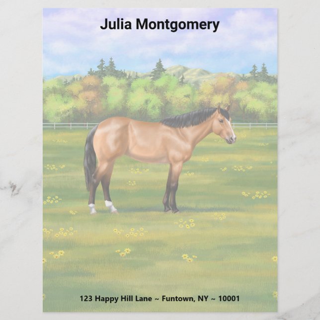 Membrete Buckskin Dun Quarter Horse (Anverso)