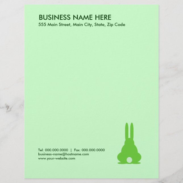 Membrete Bunny verde (Anverso)