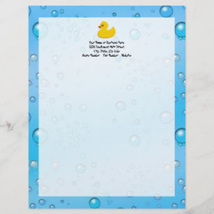 Membrete Burbujas Ducky/azules de goma lindas
