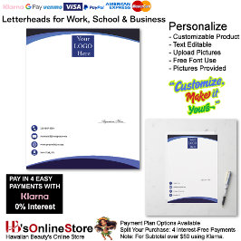 Membrete Business 3 Shaded Blue Logo Company Name Signature