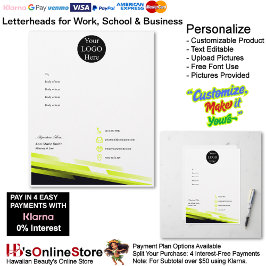 Membrete Business Electric Lime Logo Company Name Signature