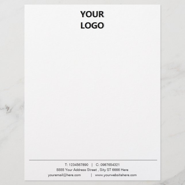 Membrete Business Letterhead Template with Logo and QR Code (Anverso)