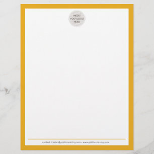 Membrete BUSINESS LOGO moderno simple frontera mostaza blan