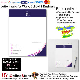 Membrete Business Navy Pink Purple Logo Brand Signature