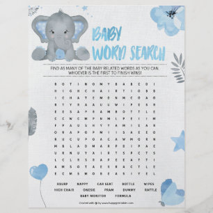 Membrete Búsqueda de palabras para bebés [Elefante para beb