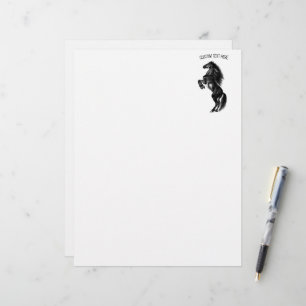 Membrete Caballo salvaje negro vertical - Dibujo - Agregar