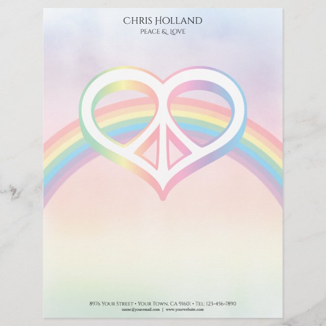 Membrete Cabecera de arcoiris de paz y amor (Anverso)