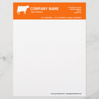 Membrete Cabecera de color de 2 pulgadas de vaca blanca - N
