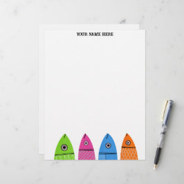 Membrete Cabeza de letra personalizada para peces de color