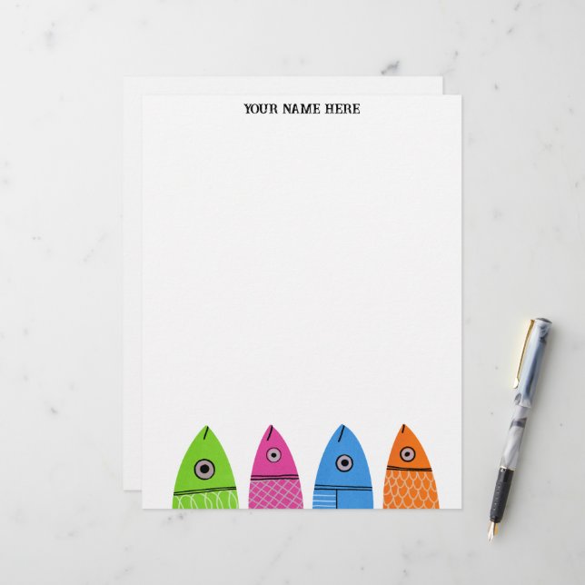 Membrete Cabeza de letra personalizada para peces de color (Anverso/Reverso In Situ)