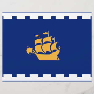 Membrete Cabezal con bandera de Quebec, Canadá