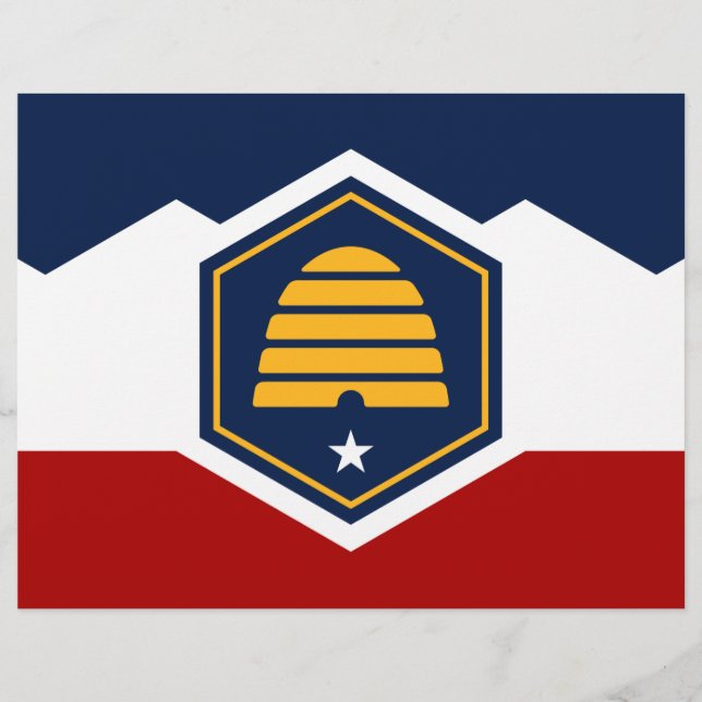 Membrete Cabezal con bandera del estado de Utah, Estados Un (Anverso)