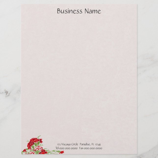 Membrete Cabezal de flor colgante ~ Business Work Mail (Anverso)