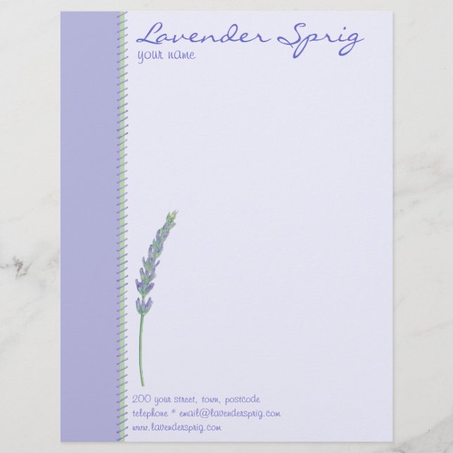 Membrete Cabezal de la funda de lavanda (Anverso)