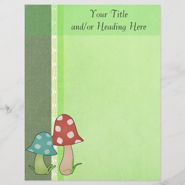 Membrete Cabezal de toadstools de Woodland (Anverso)