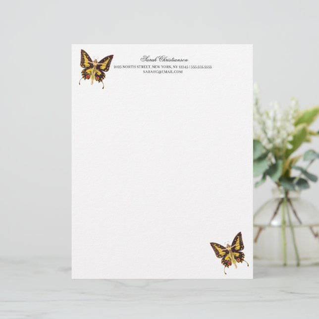 Membrete Cabezal mágico de mariposa (Anverso de pie)
