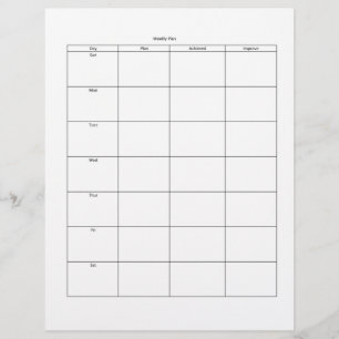 Membrete Cableado del plan semanal