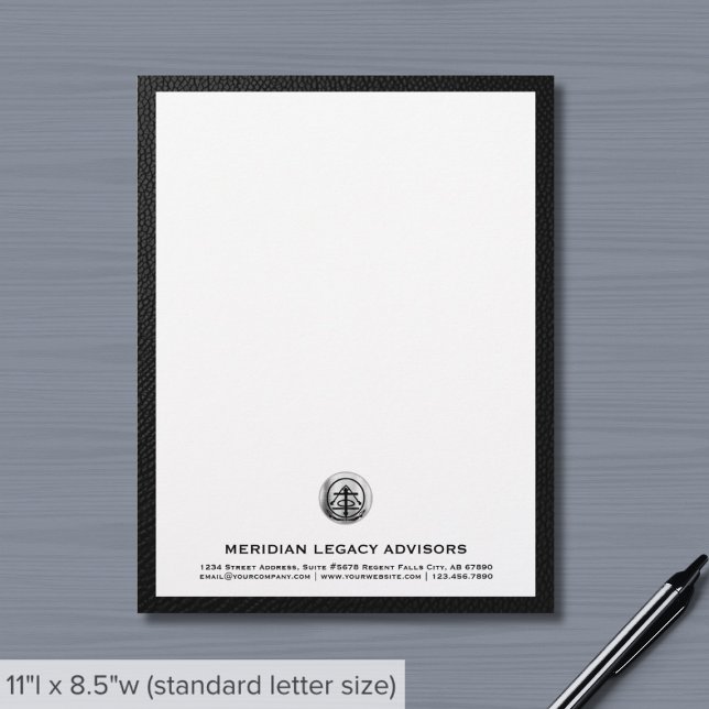 Membrete Cabletera elegante con logotipo de plata cepillada (Subido por el creador)