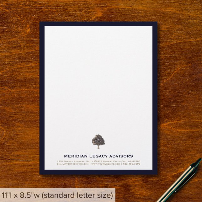 Membrete Cabletera sofisticada con logotipo de árbol (Subido por el creador)
