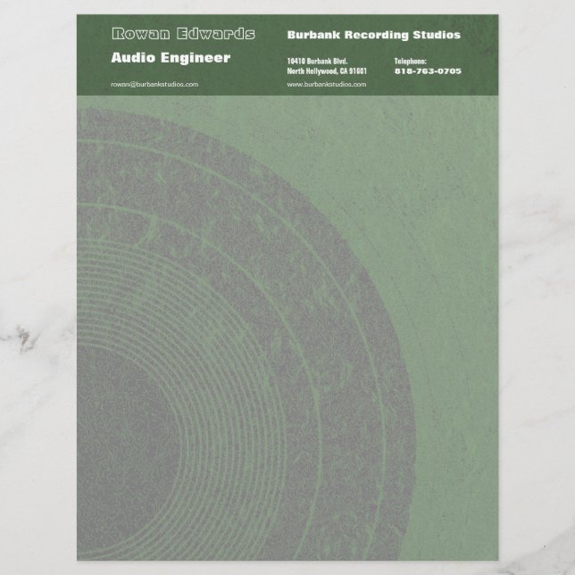 Membrete Cabletero del ingeniero de audio (Anverso)