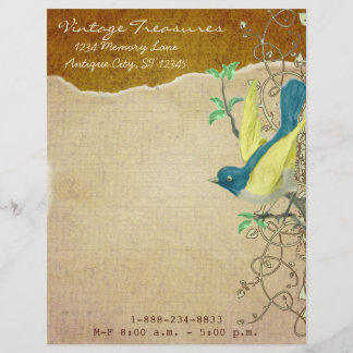 Membrete Cabletero monograma de vintage Aqua Damask