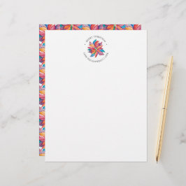 Membrete Cabletero único de color de agua de poinsettia Nav